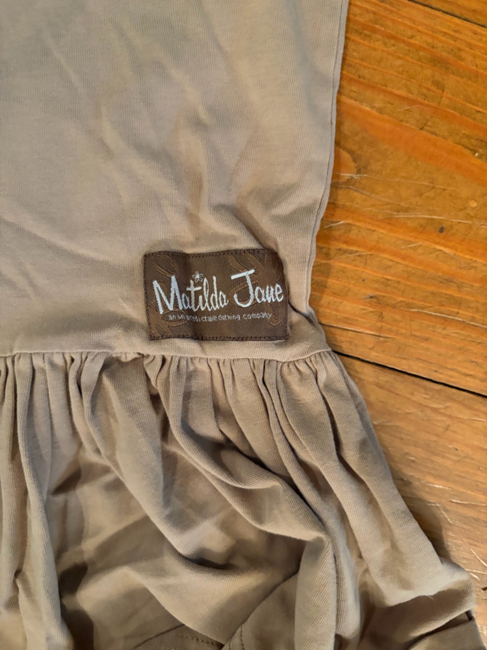 Matilda Jane Women’s Ruffle Hem Pull-On Pants - Navy & Taupe - Picture 3 of 4